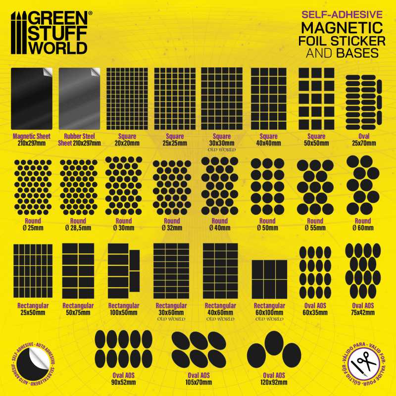 GreenStuffWorld Vorgeschnittene Magnetfolie - Rund 60mm