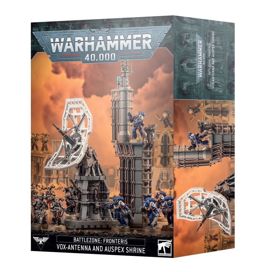Warhammer 40K Battlezone Fronteris Vox-Antenne und Auspexschrein Gelände für Warhammer 40K