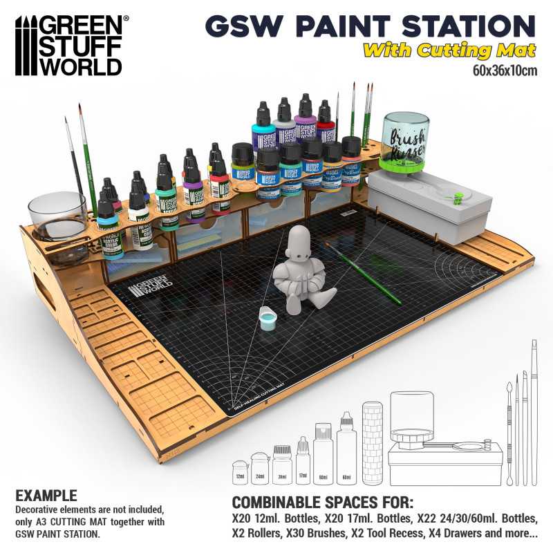 GreenstuffWorld Malstation mit Schneidematte aus MDF