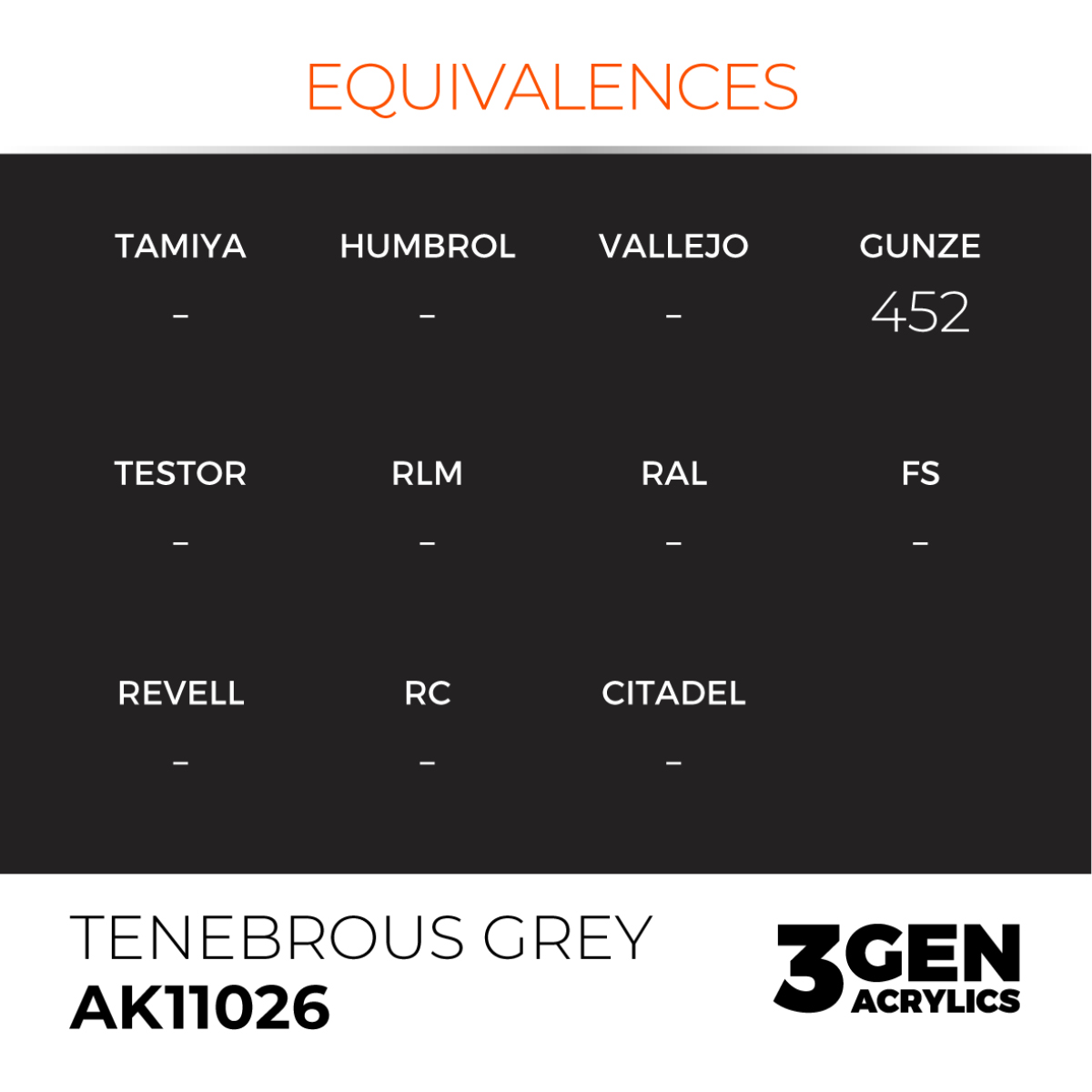 AK Interactive - 3GEN Acryl TENEBROUS GREY – STANDARD AK11026