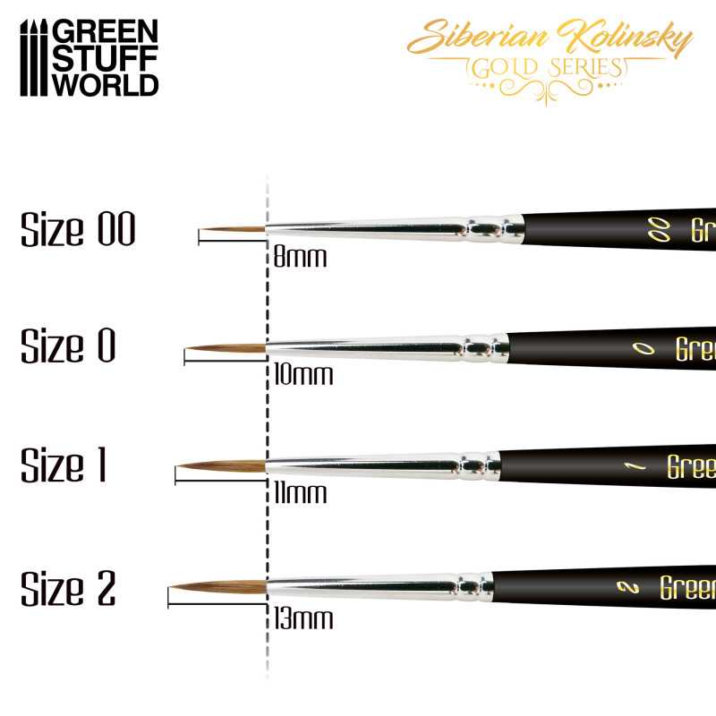 GreenStuffWorld Premium GOLD SERIES Sibirischer Kolinsky Pinselset