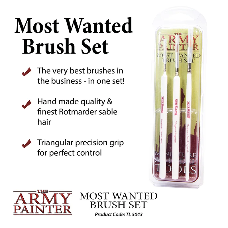 The Army Painter - Bestseller Pinsel Set Echthaar Most Wanted Brush Set 3 Stück