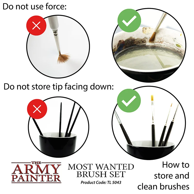The Army Painter - Bestseller Pinsel Set Echthaar Most Wanted Brush Set 3 Stück