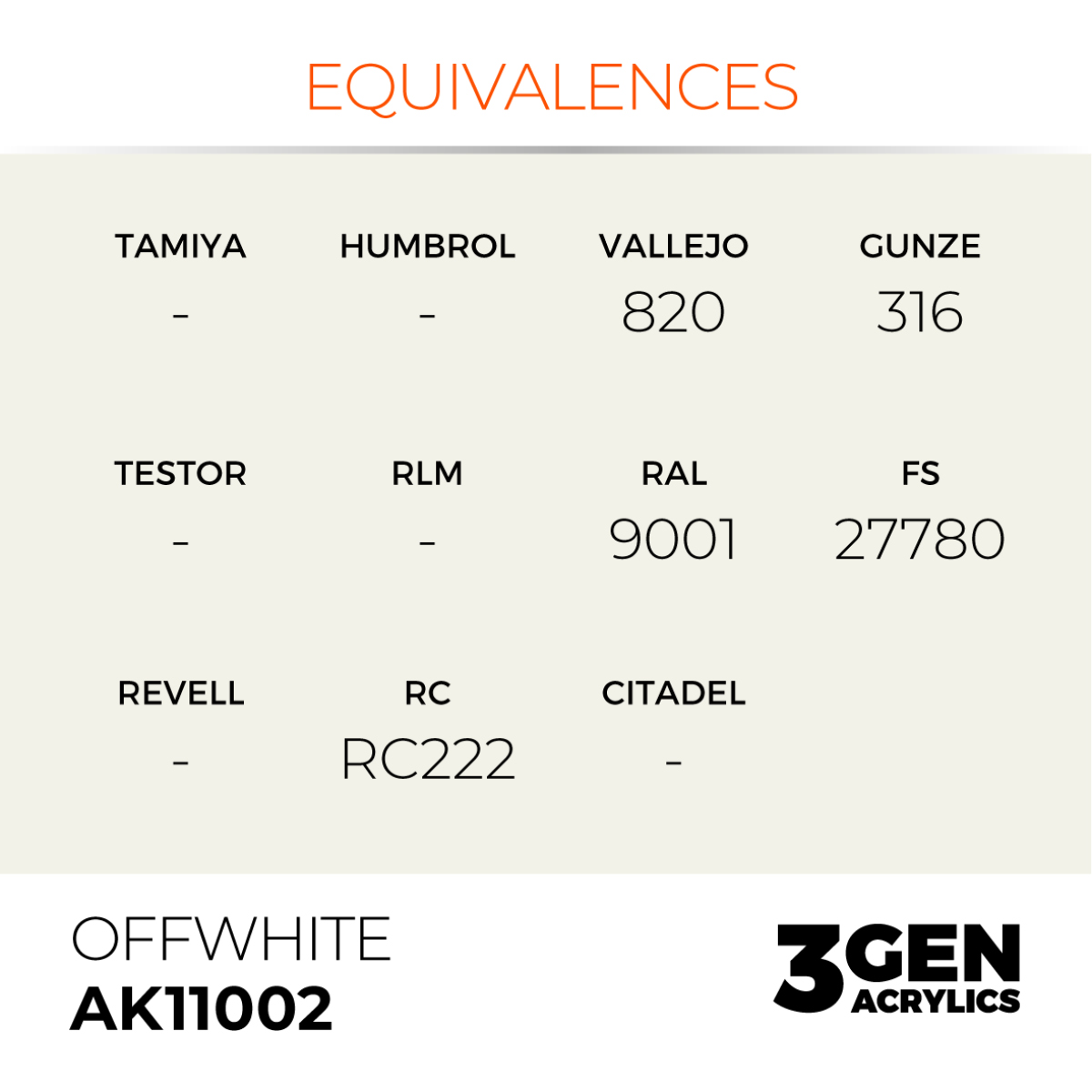 AK Interactive - 3GEN Acryl OFFWHITE – STANDARD AK11002