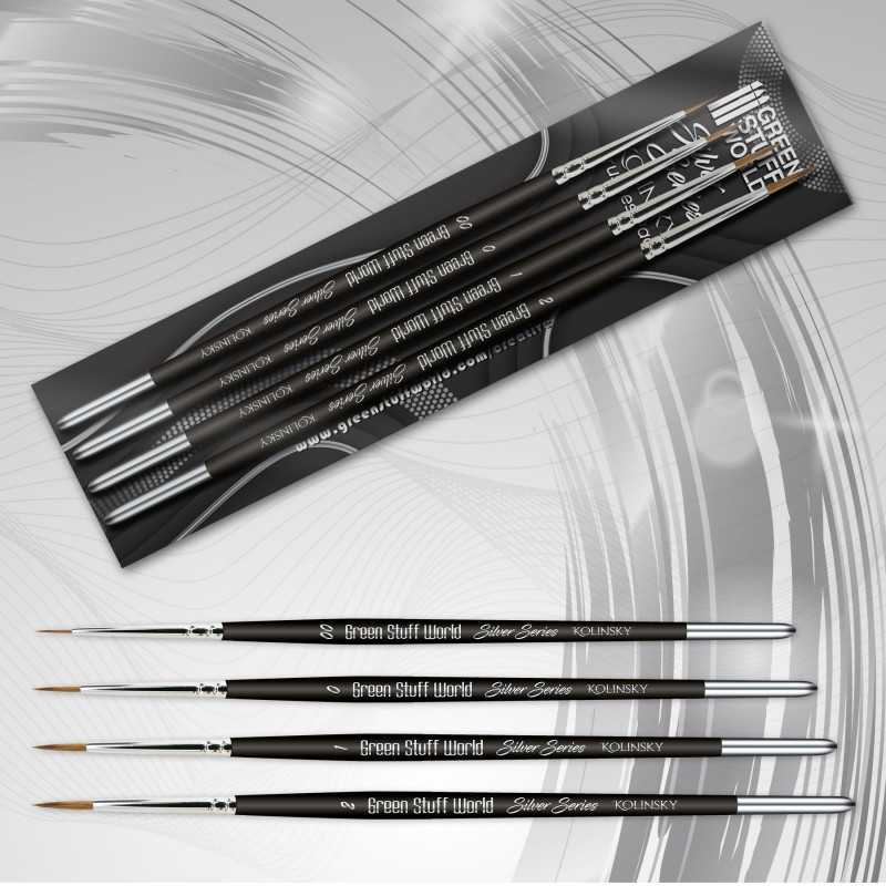 GreenStuffWorld SILVER SERIES Kolinsky Pinselset