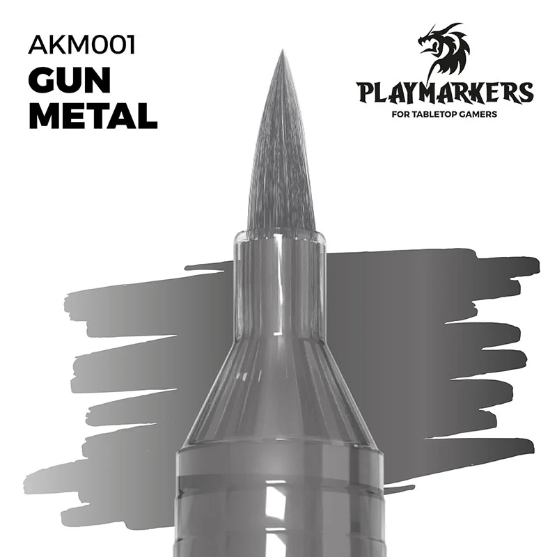 AK Interactive - PLAYMARKER - Gun Metal Acrylstift für Miniatur und Modellbaumalerei