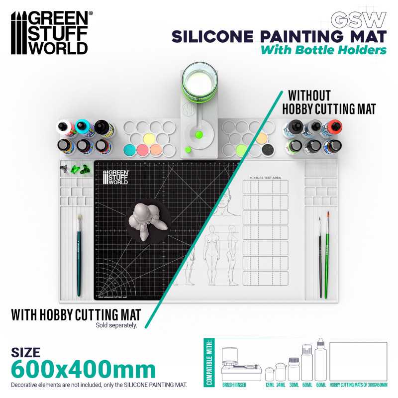 GreenstuffWorld Silikon-Malmatte mit Rand Mal- und Bastelunterlage