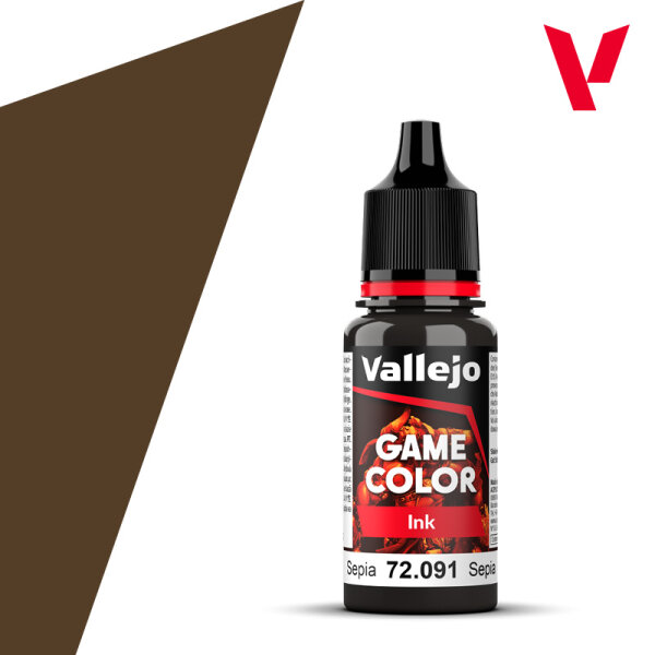 VALLEJO Game Color Sepia Ink 72.091 18ml Dropper Bottle