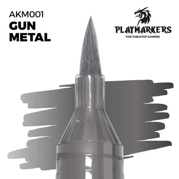 AK Interactive - PLAYMARKER - Gun Metal Acrylstift für Miniatur und Modellbaumalerei