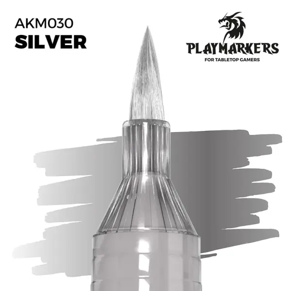 AK Interactive - PLAYMARKER - Silver Acrylstift für Miniatur und Modellbaumalerei