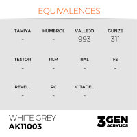 AK Interactive - 3GEN Acryl WHITE GREY – STANDARD AK11003