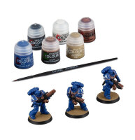 Warhammer 40K Space Marines Infernus-Marines mit Farbset und Pinsel