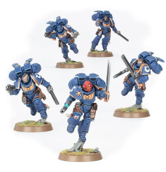 Warhammer 40K Intercessoren mit Spungmodulen der Spacemarines