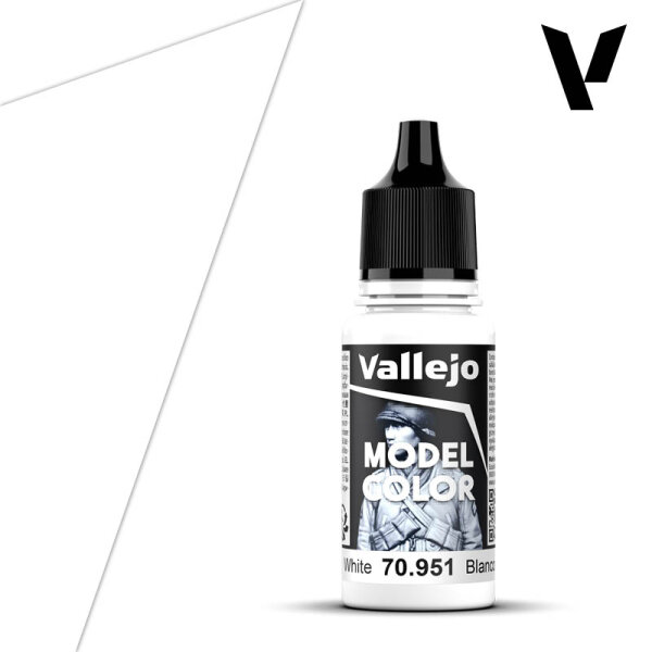 VALLEJO Model Color White 18ml Dropper Bottle